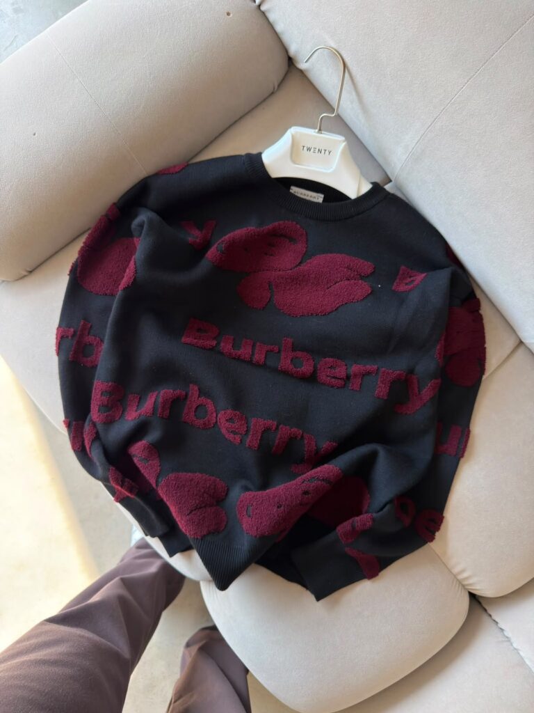 Jacquard Knit — Black/Burgundy