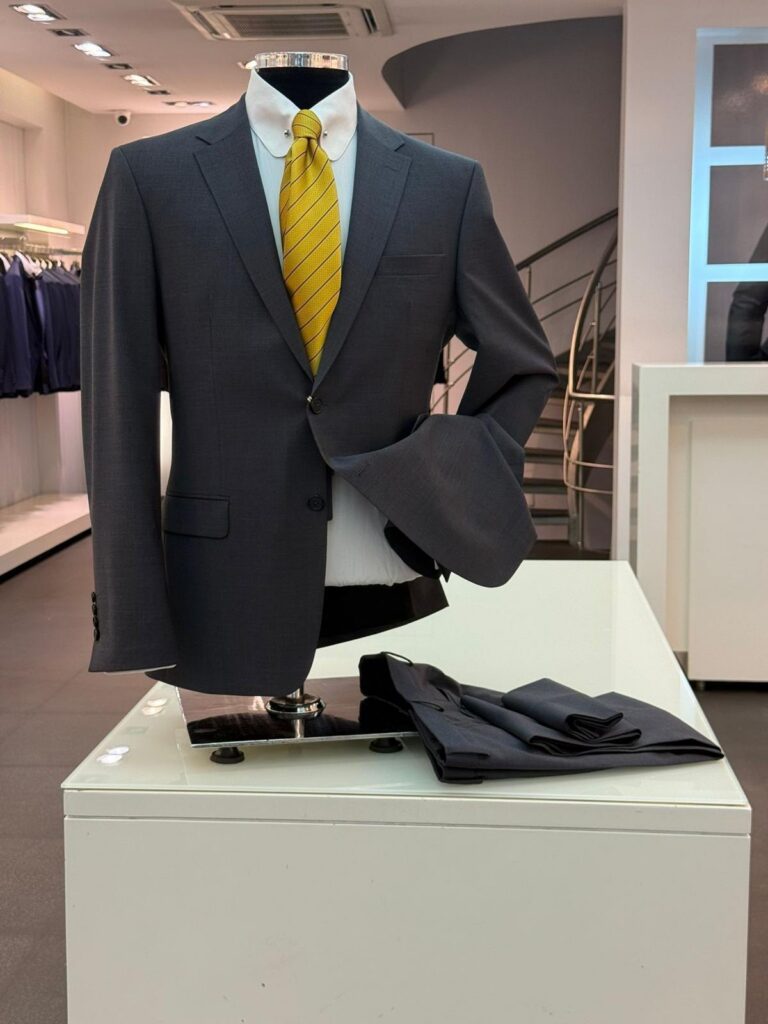 Two-Piece Notch-Lapel Suit — Charcoal