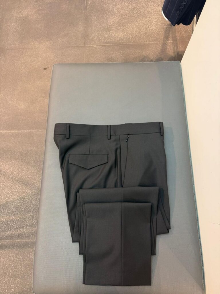 Flap-Pocket Tailored Trousers — Charcoal