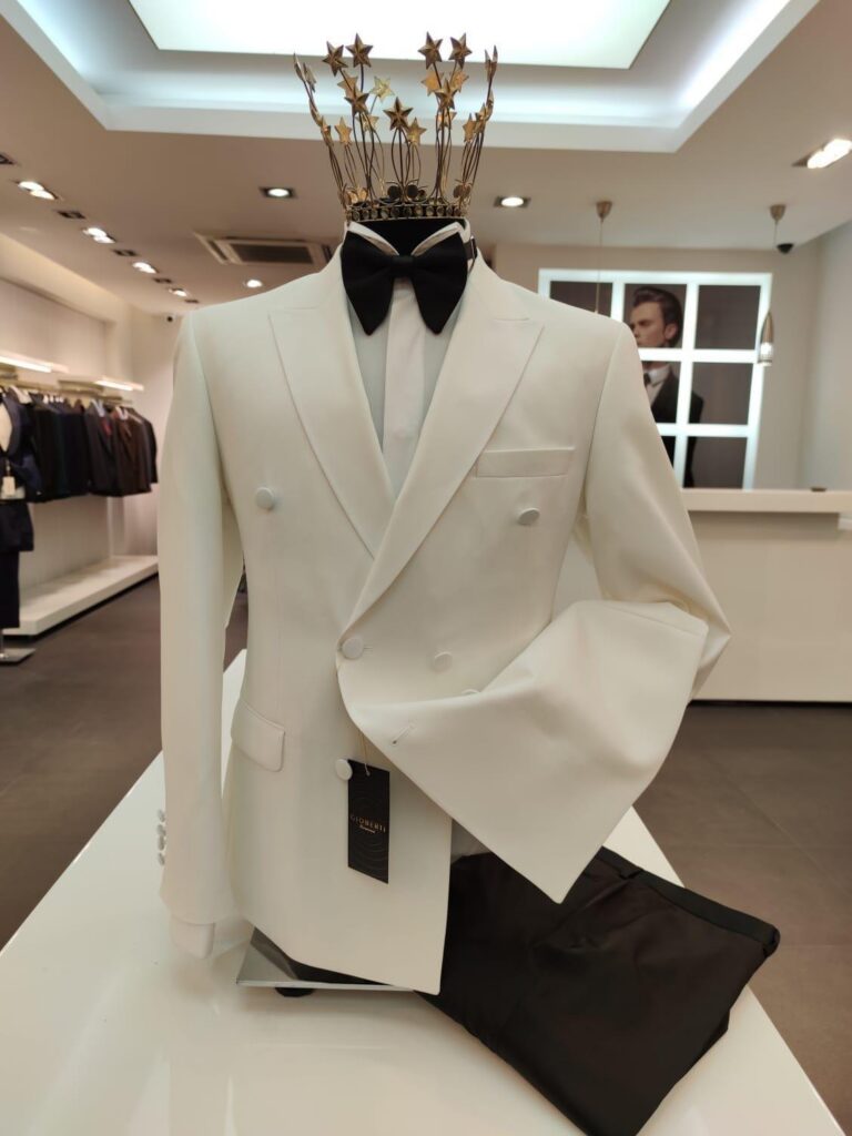 Ivory Double-Breasted Dinner Suit — Ivory